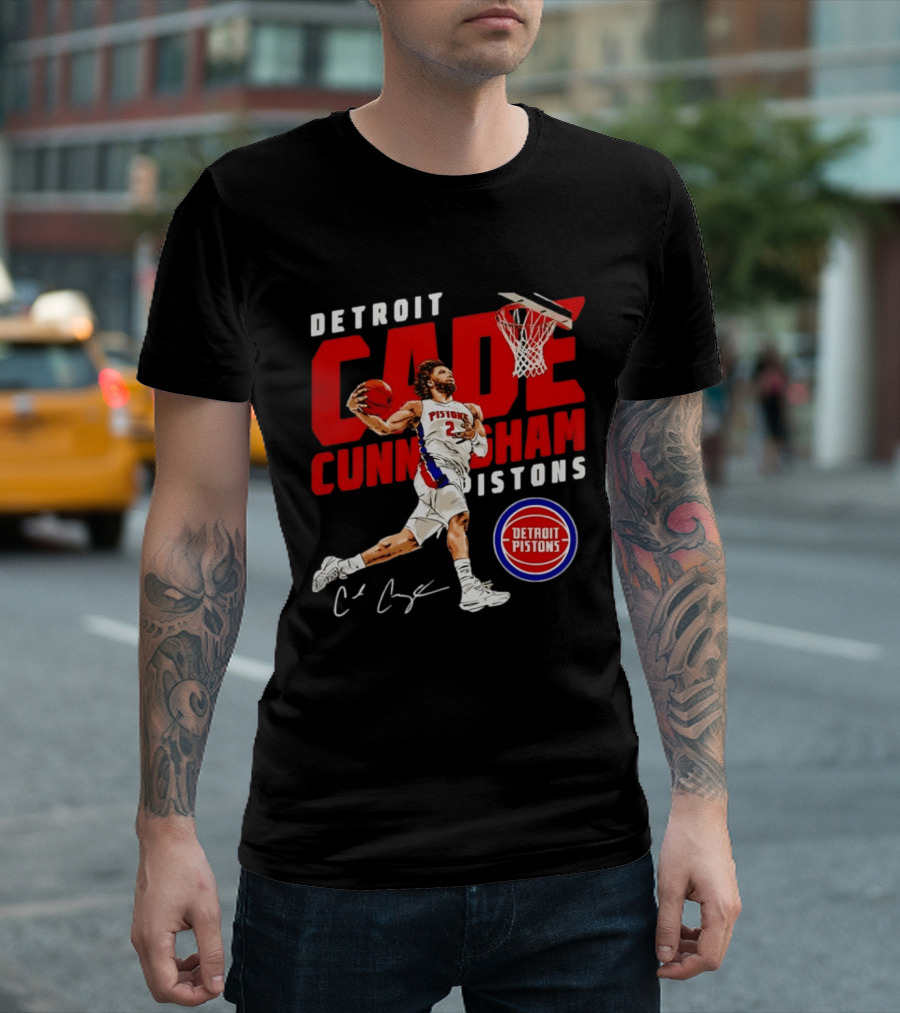 Detroit Pistons Cade Cunningham Windmill Dunk T-Shirt