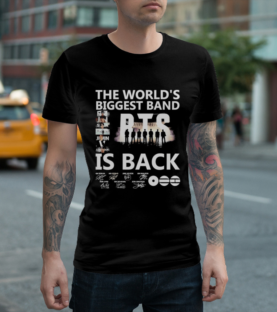 The World's Biggest Band BTS Is Back Silhouettes And Autographs T-Shirt