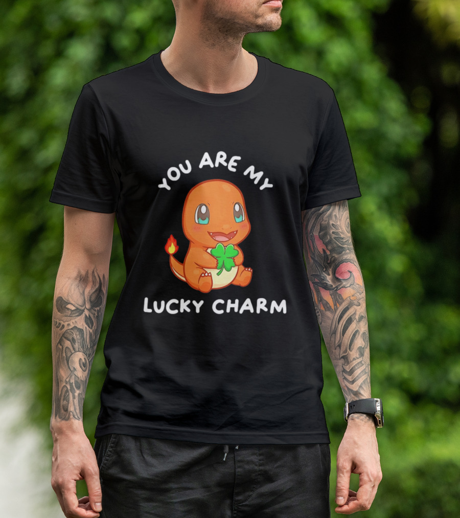 You Are My Lucky Charm Pokemon Charmander Clover Image T-Shirt