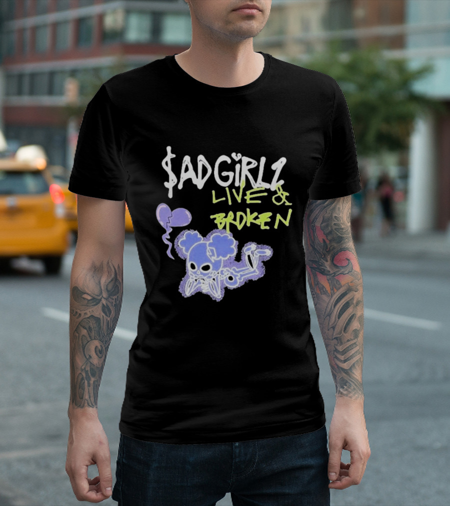 Junior H Sadgirlz Live And Broken Tour 2025 Skeleton Balloon T-Shirt