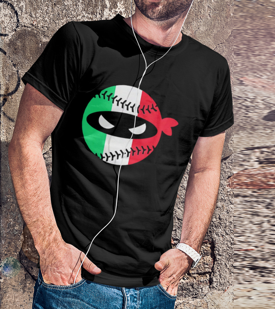 Pitching Ninja Italy Baseball Italian Flag Sports Fan Элита T-Shirt