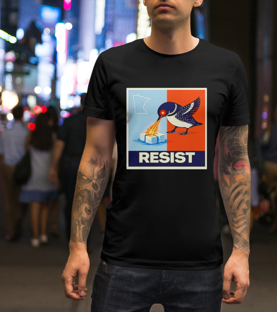 Resist Minnesota Loon Melting ICE Protest T-Shirt