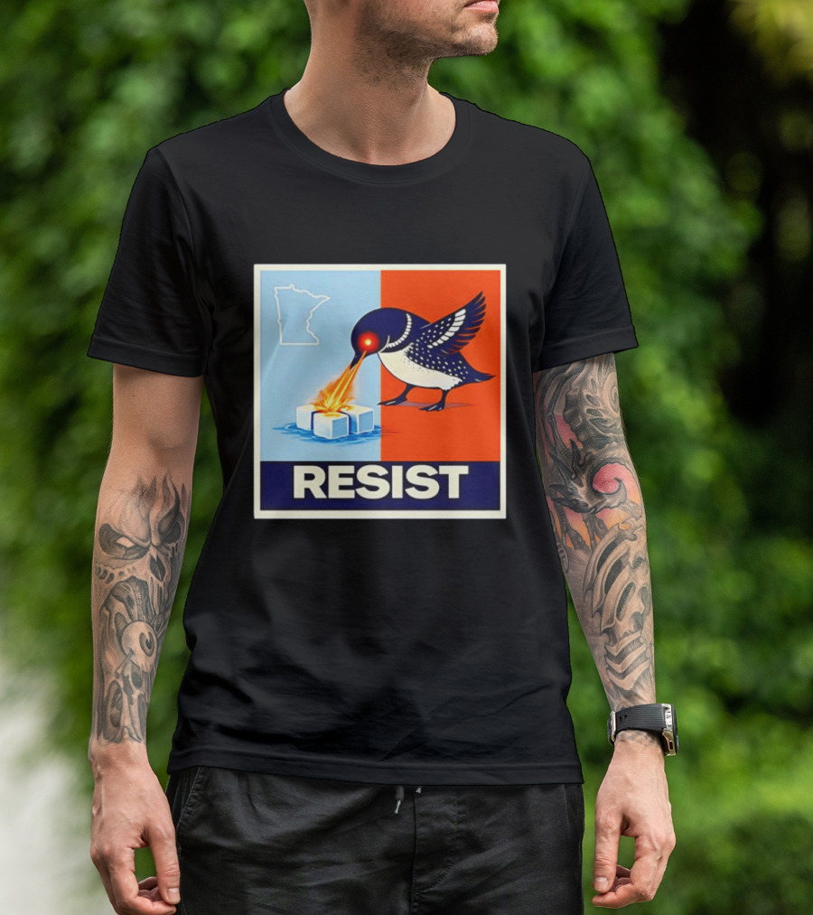 Resist Minnesota Loon Melting ICE Protest T-Shirt
