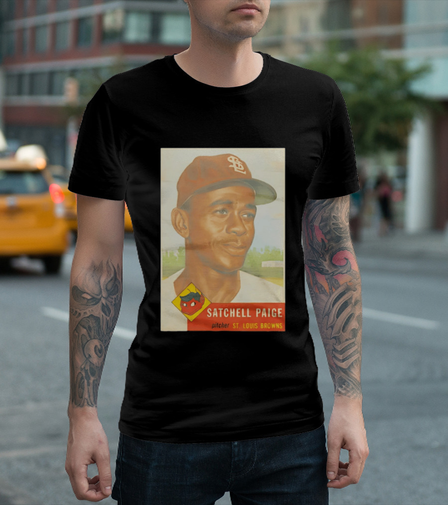 Satchell Paige 1953 Topps St. Louis Browns Pitcher Baseball Card T-Shirt