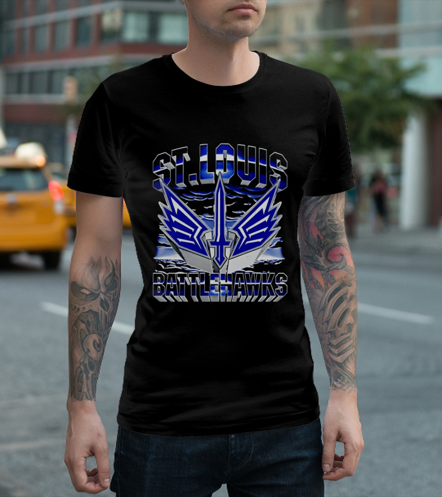 St. Louis Battlehawks Winged Sword T-Shirt