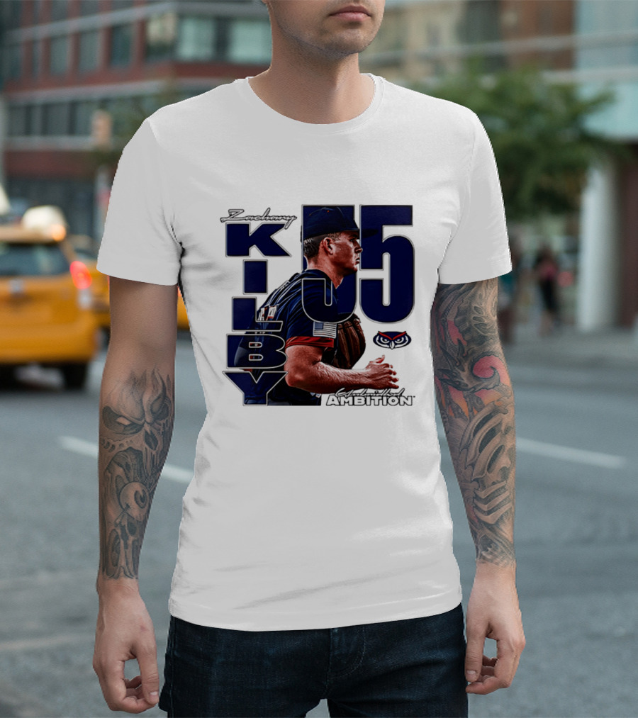 Zach Kilby 55 Baseball Ambition FAU Owls T-Shirt