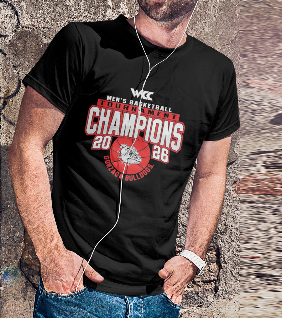 WCC Men's Basketball Tournament Champions 2028 Gonzaga Bulldogs T-Shirt