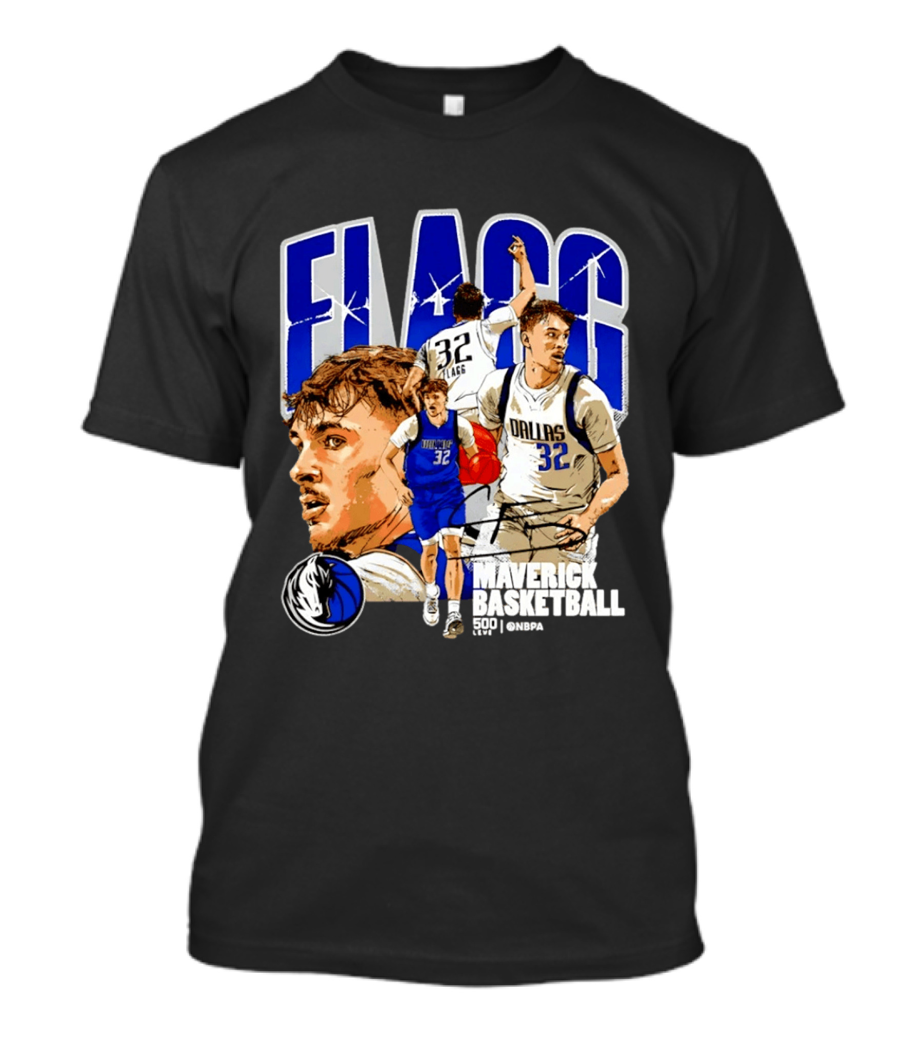 Maverick Basketball Cooper Flagg Dallas NBA 32 Collage T-Shirt