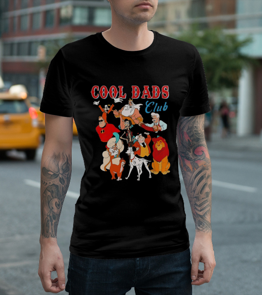 Cool Dads Club Disney Cartoon Characters Magic Fathers Pixar Animation T-Shirt