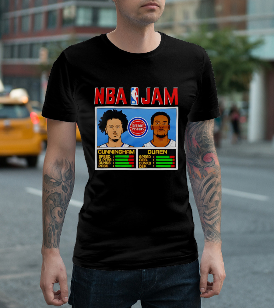 NBA Jam Detroit Pistons Cade Cunningham Jalen Duren Stats T-Shirt
