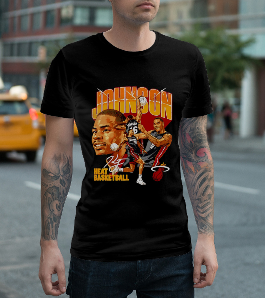 Johnson Miami Heat Basketball Player Collage T-Shirt
