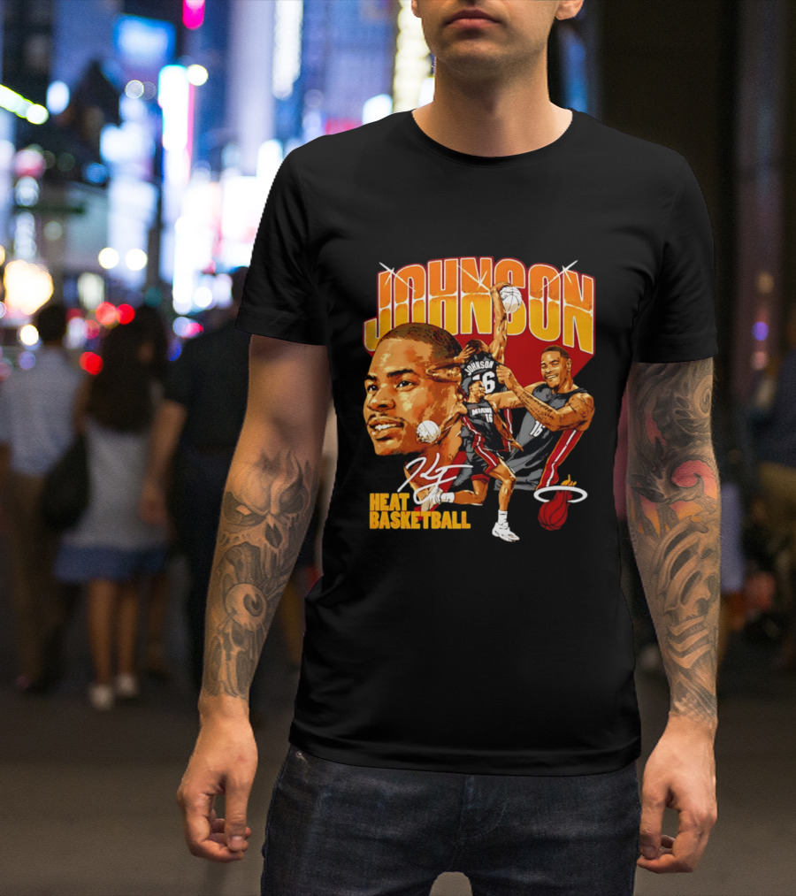 Johnson Miami Heat Basketball Player Collage T-Shirt