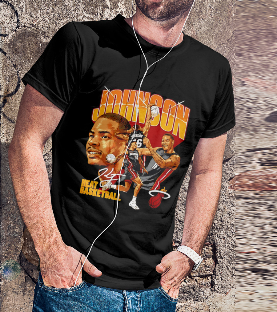 Johnson Miami Heat Basketball Player Collage T-Shirt