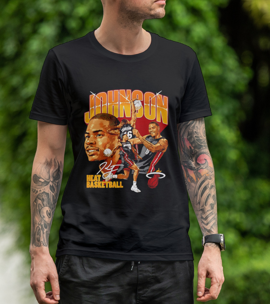 Johnson Miami Heat Basketball Player Collage T-Shirt