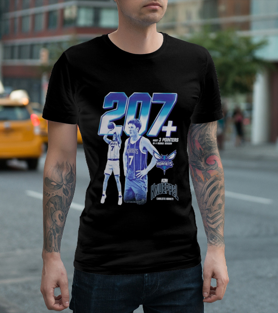 207+ Most 3 Pointers In NBA Rookie Season Kon Knueppel Charlotte Hornets T-Shirt