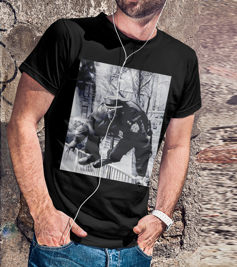 Chief Aaron Edwards American Hero Police Officer Jumping Fence T-Shirt