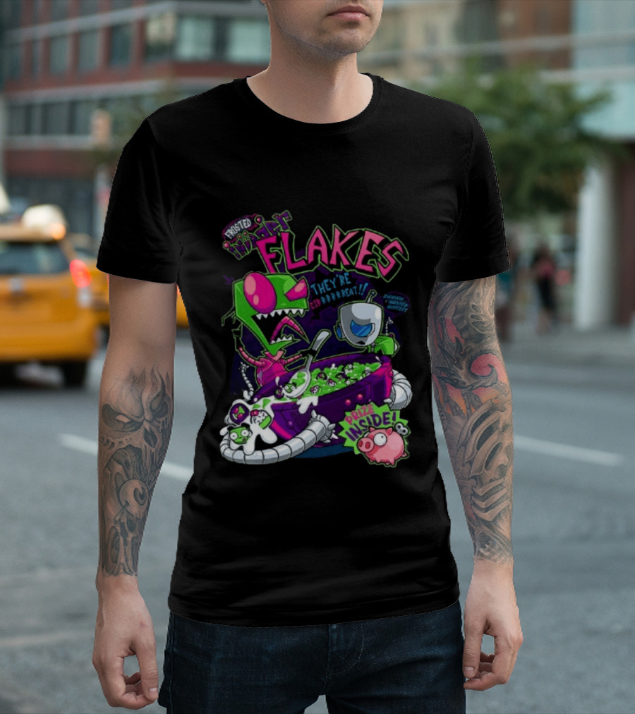 Frosted Invader Zim Flakes They're Irresistible With Prize Inside Piggy T-Shirt