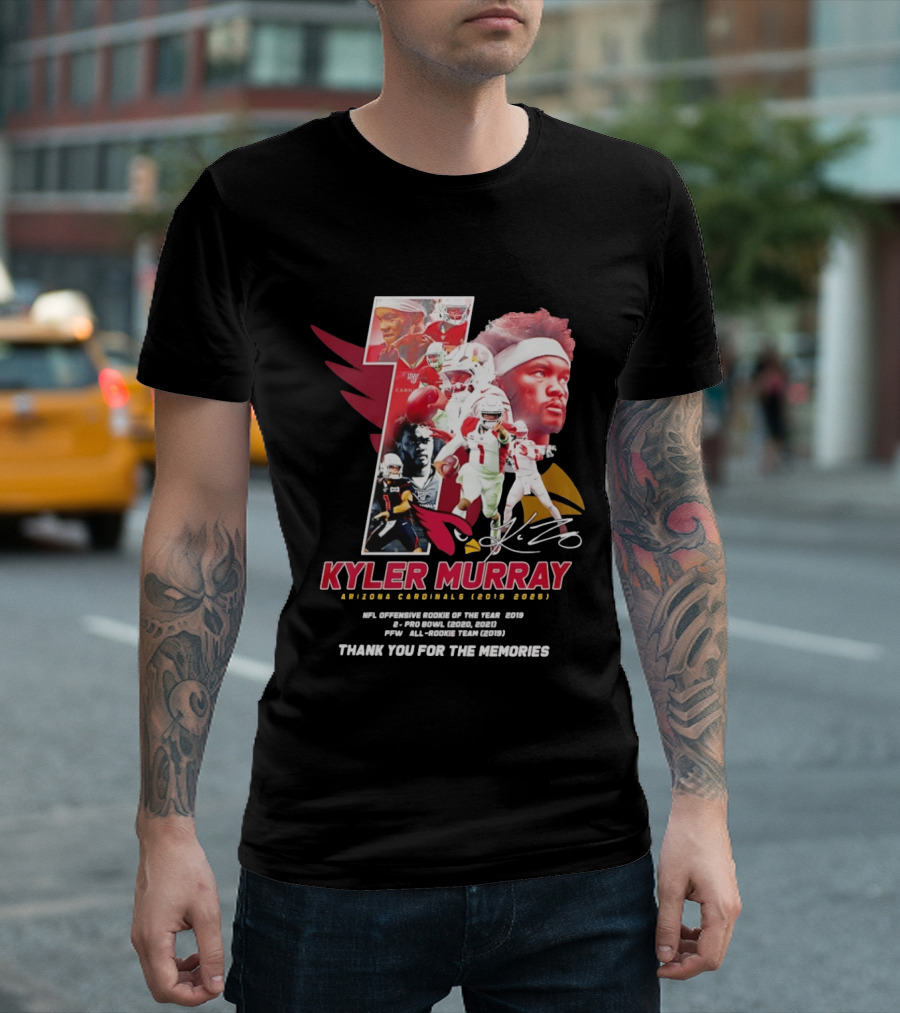 Kyler Murray Arizona Cardinals NFL Offensive Rookie Of The Year Pro Bowl All Rookie Team Thank You For The Memories T-Shirt