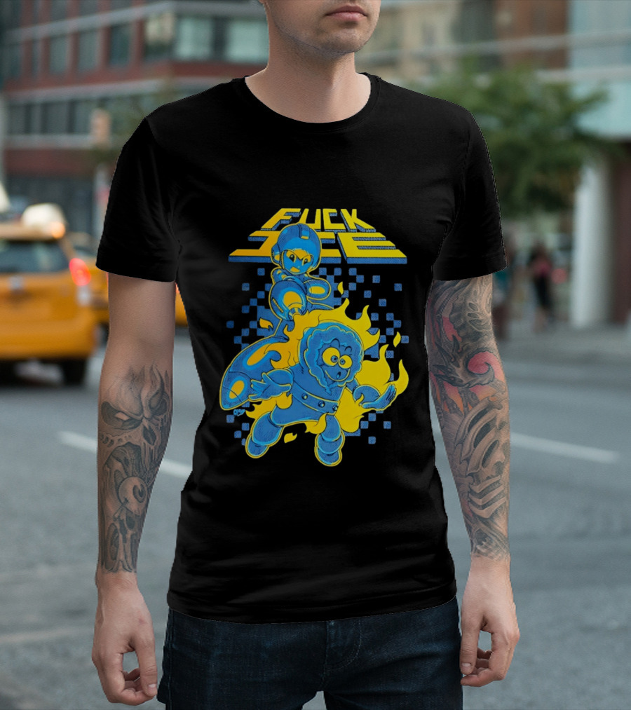 Mega Man Fuck Ice Bold Cartoon T-Shirt