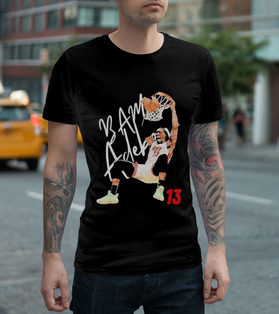 Bam Adebayo Miami Heat 13 Dunk Cartoon Basketball T-Shirt