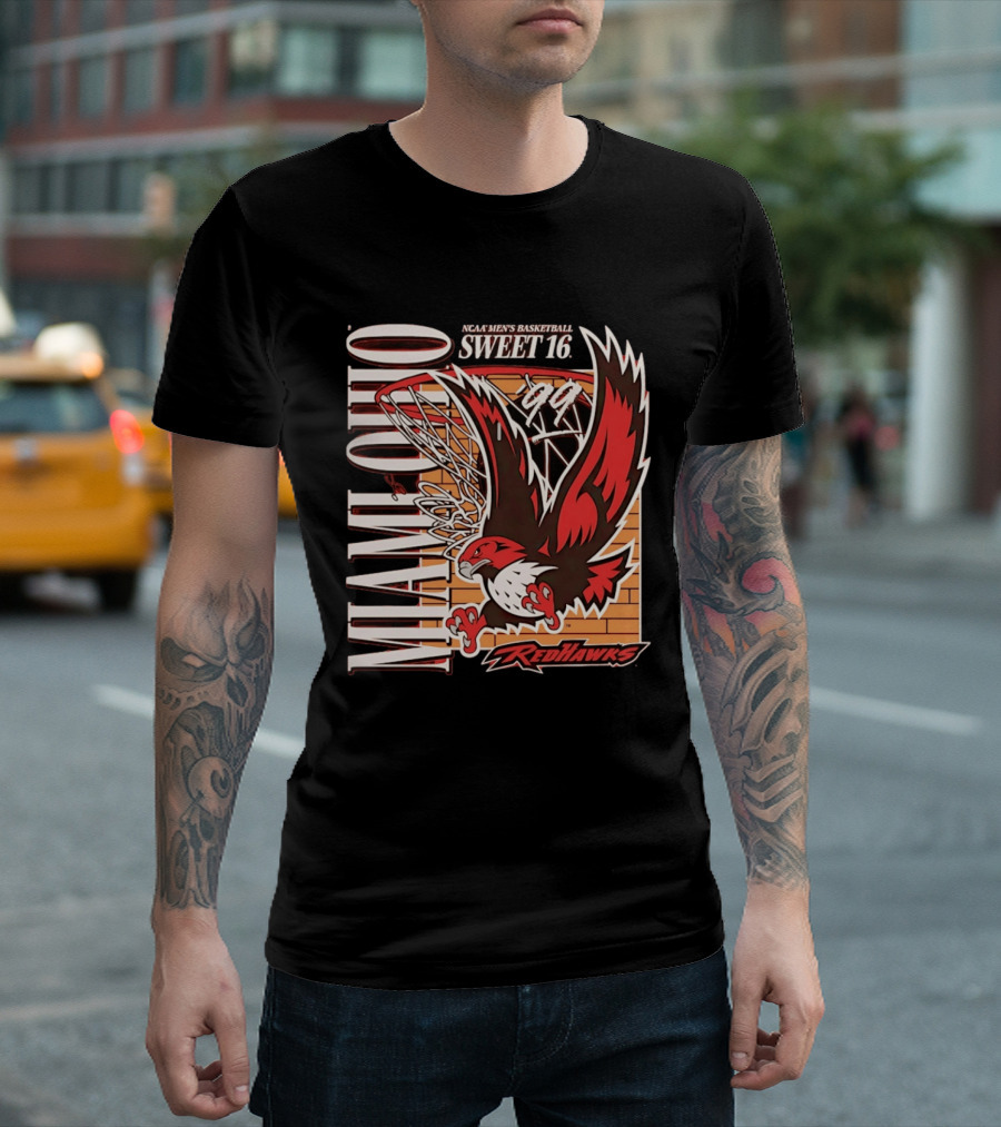 Miami Ohio RedHawks NCAA Men's Basketball Sweet 16 1999 T-Shirt