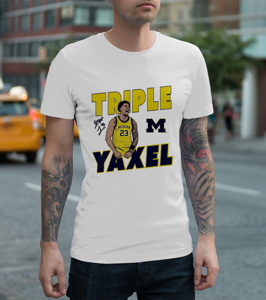 Michigan Wolverines Triple Yaxel Basketball Number 23 T-Shirt