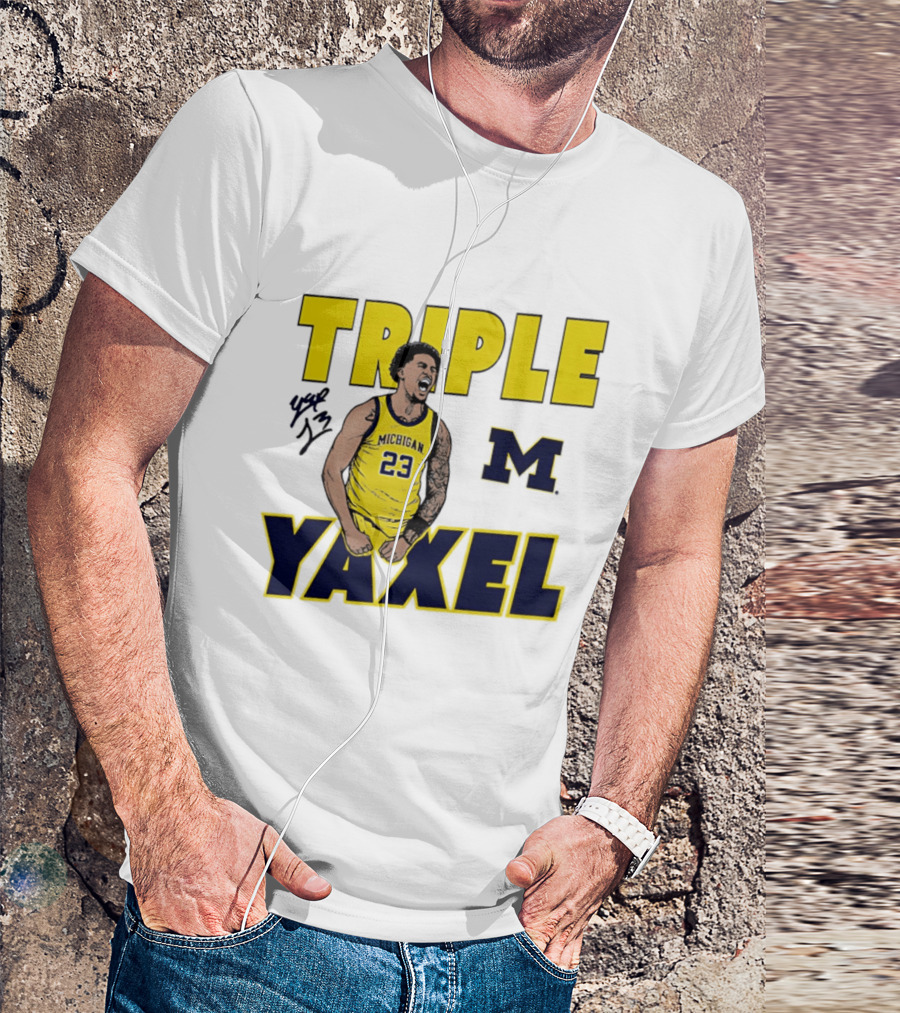Michigan Wolverines Triple Yaxel Basketball Number 23 T-Shirt