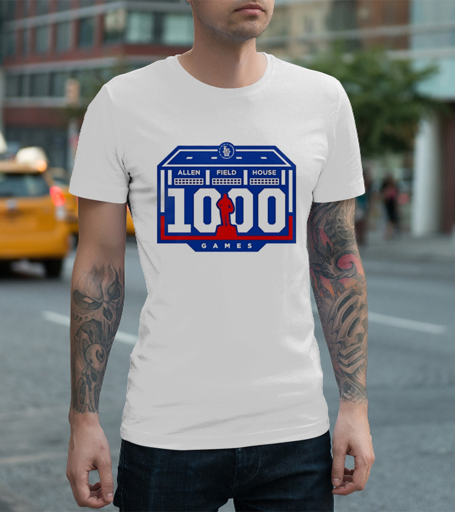 Kansas Jayhawks Allen Fieldhouse 1000 Games Celebration T-Shirt