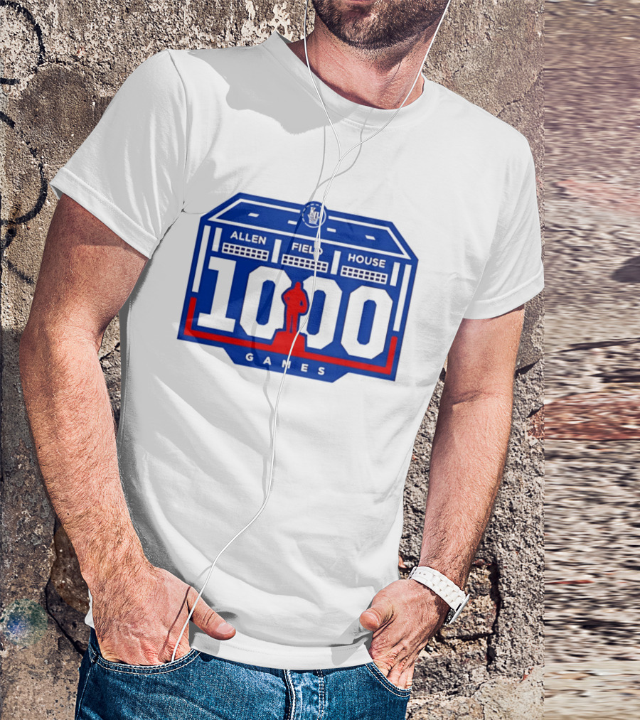 Kansas Jayhawks Allen Fieldhouse 1000 Games Celebration T-Shirt
