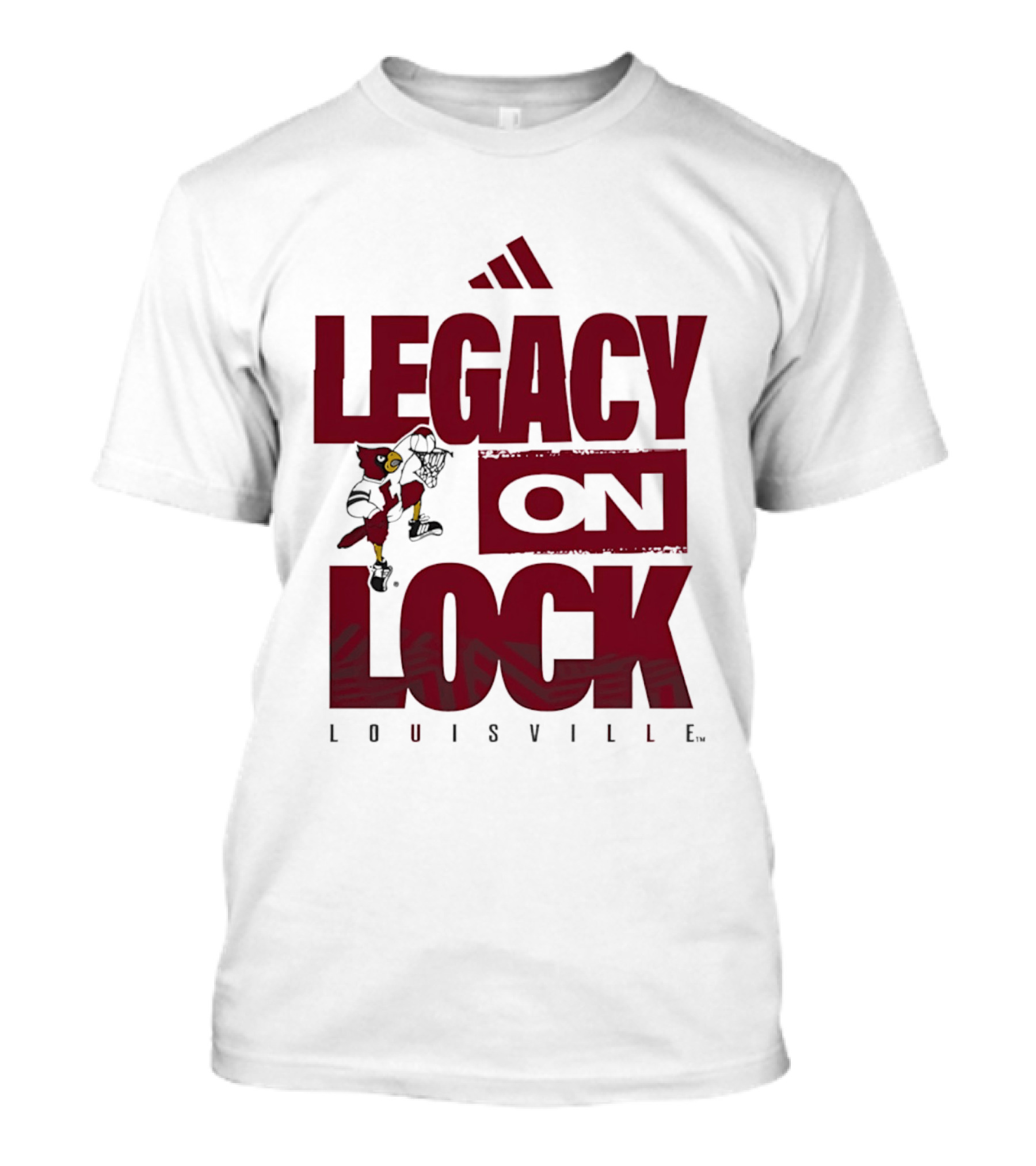 Louisville Cardinals Legacy On Lock Adidas Basketball T-Shirt