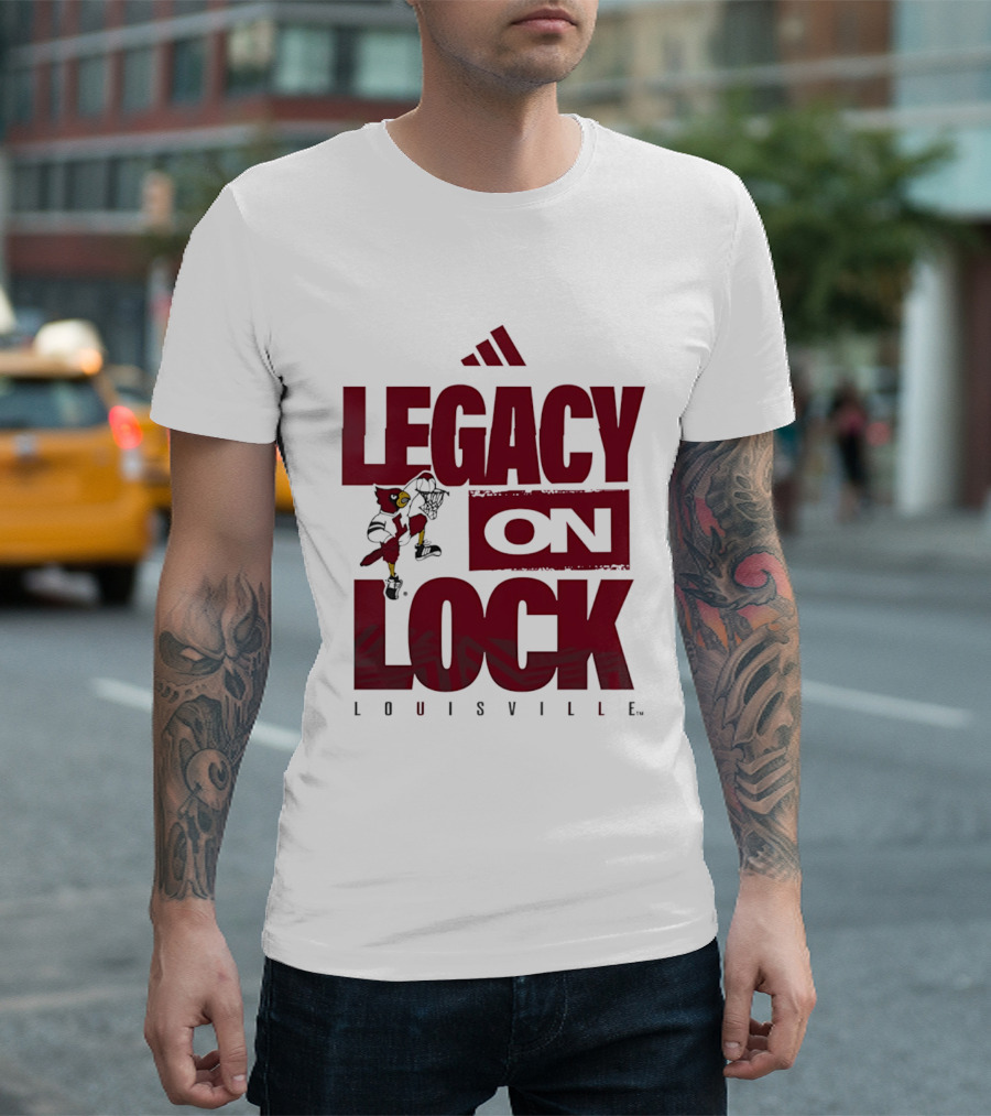 Louisville Cardinals Legacy On Lock Adidas Basketball T-Shirt
