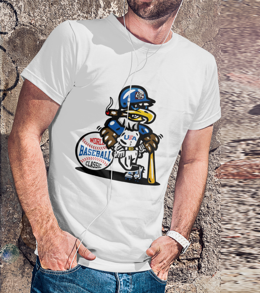 USA Baseball Eagle Mascot World Baseball T-Shirt