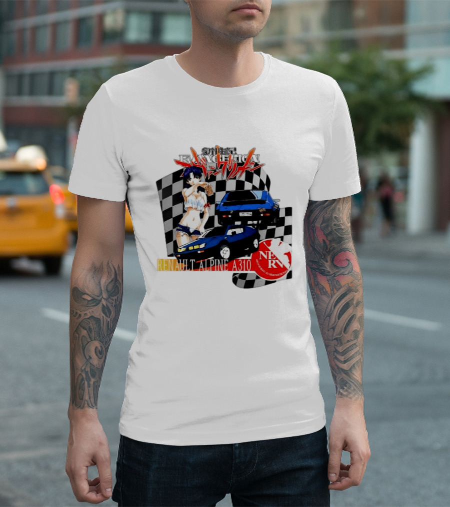 Neon Genesis Evangelion NERV Renault Alpine A310 Racing Anime T-Shirt