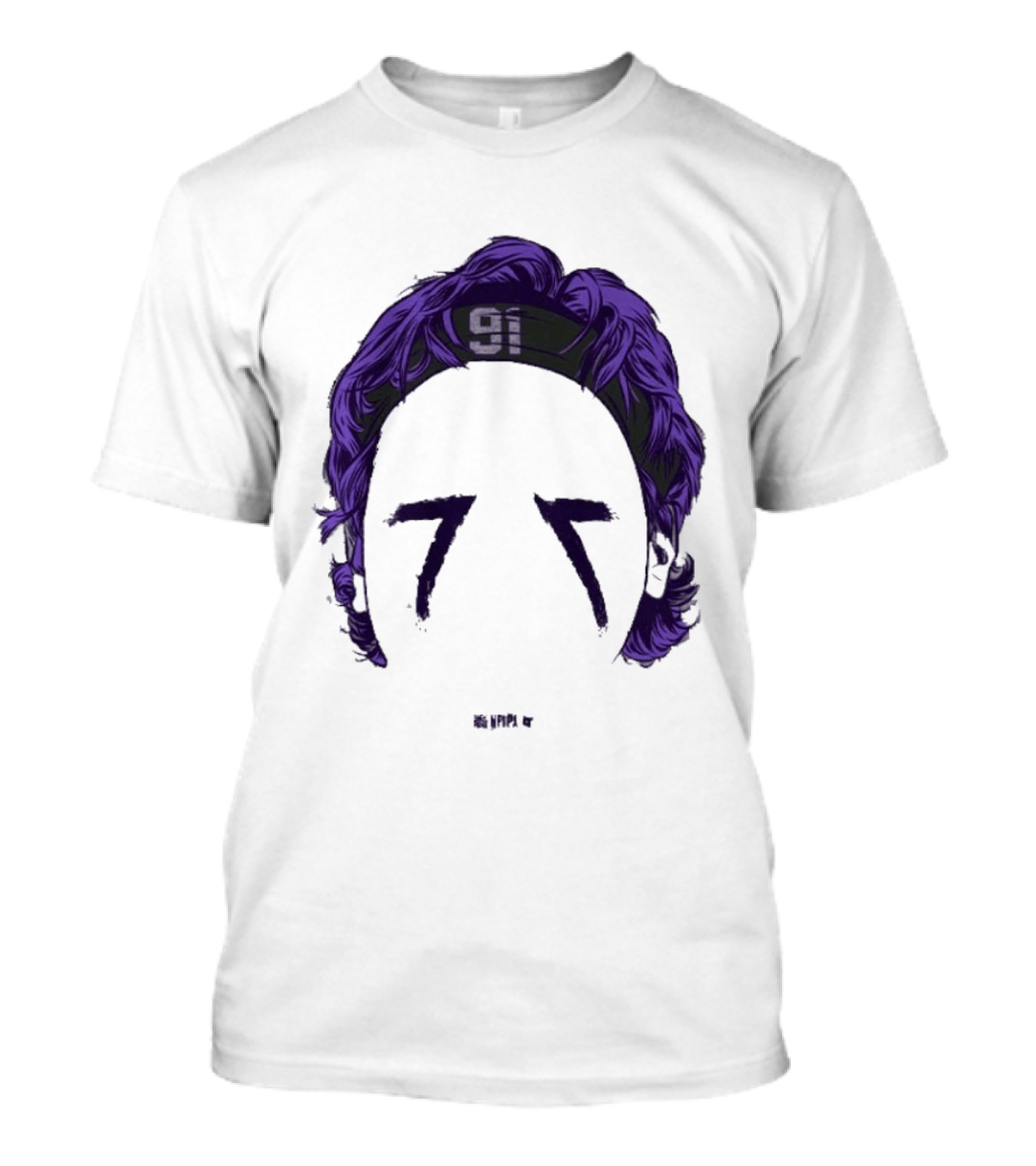 Original Trey Hendrickson 91 Baltimore Blank Face T-Shirt