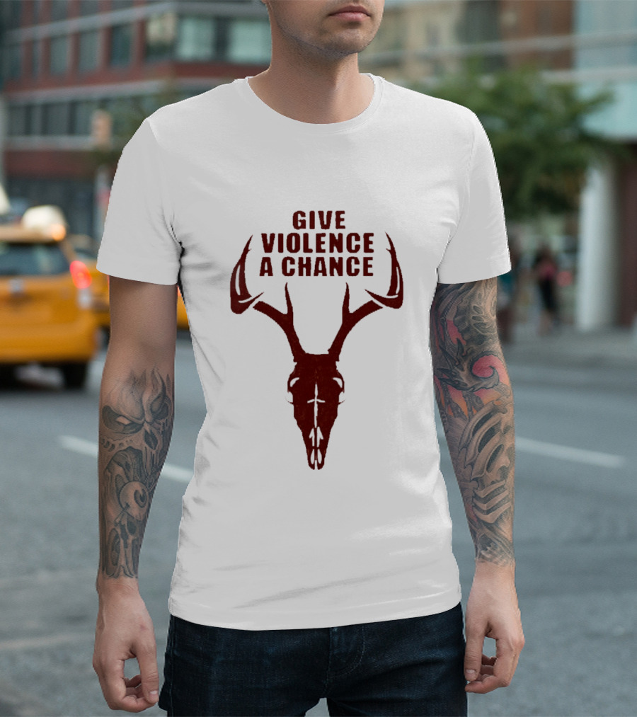Give Violence A Chance 2026 Antler Skull T-Shirt