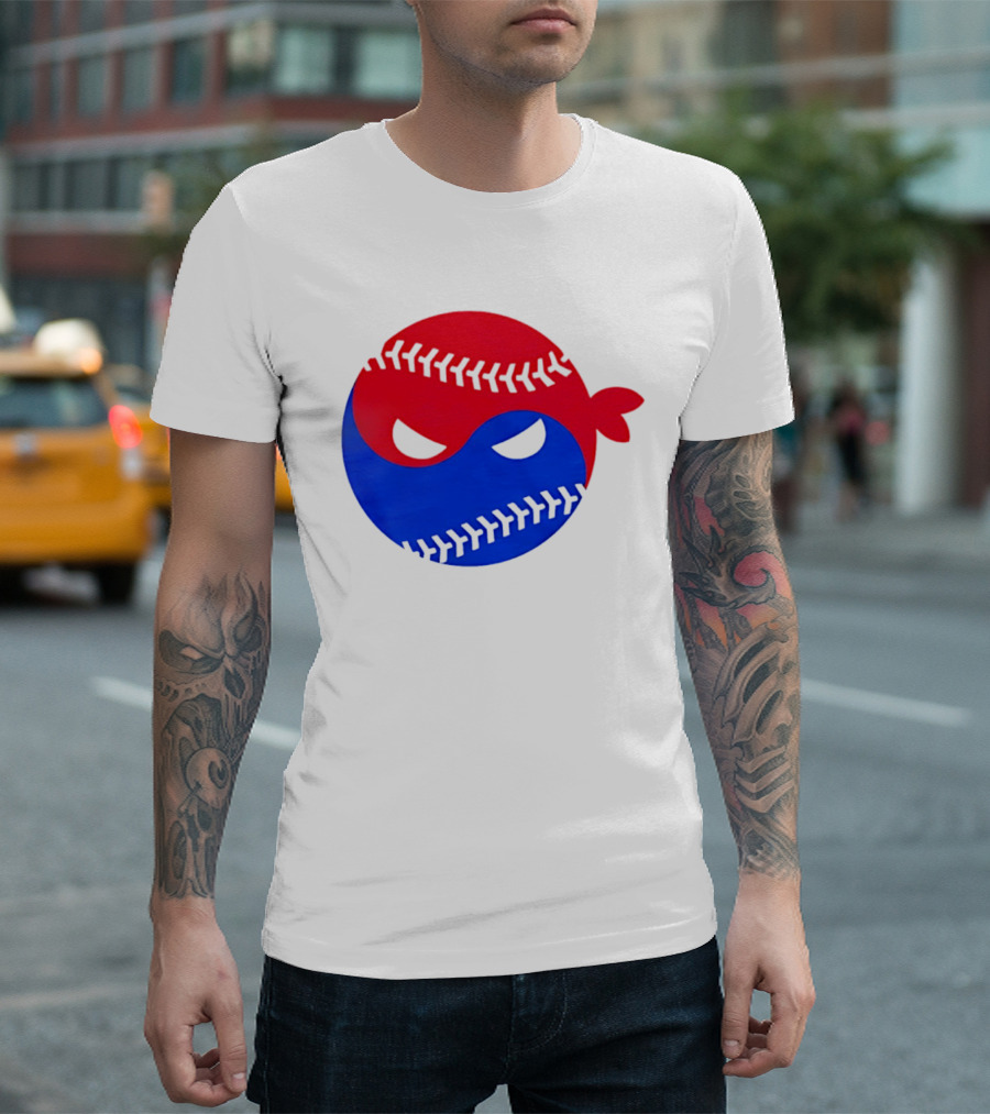 Pitching Ninja South Korea Baseball Yin Yang T-Shirt