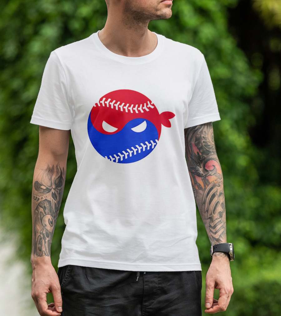 Pitching Ninja South Korea Baseball Yin Yang T-Shirt