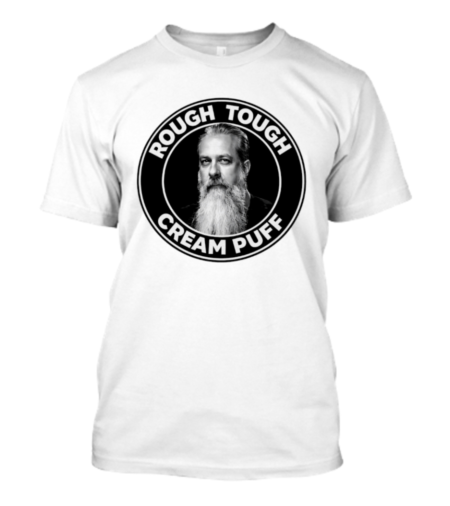 Rough Tough Cream Puff Bearded Man Circular T-Shirt