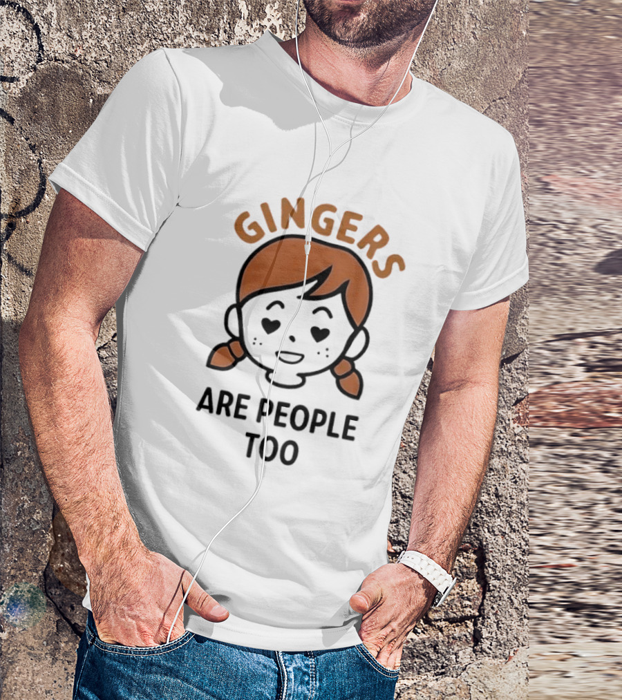 Gingers Are People Too Cute Redhead Cartoon Pigtails T-Shirt