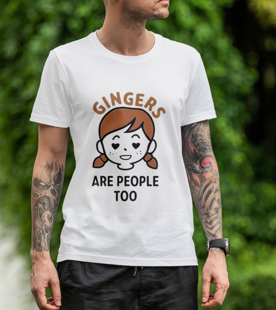 Gingers Are People Too Cute Redhead Cartoon Pigtails T-Shirt