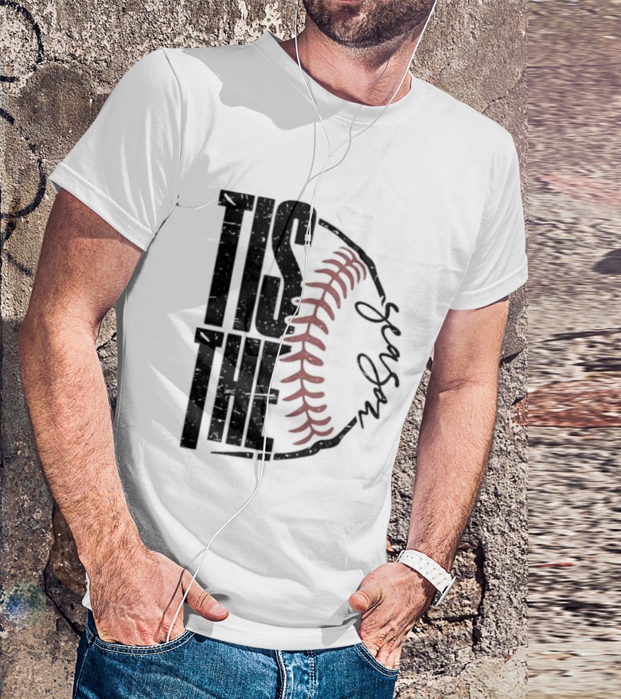 Tis The Season Baseball Stitch Spiral T-Shirt