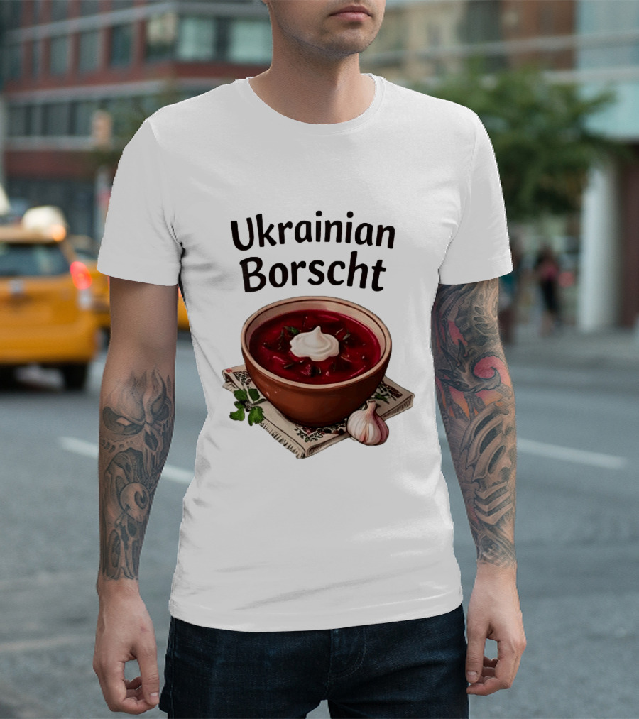 Ukrainian Borscht Soup Bowl With Garlic And Parsley T-Shirt