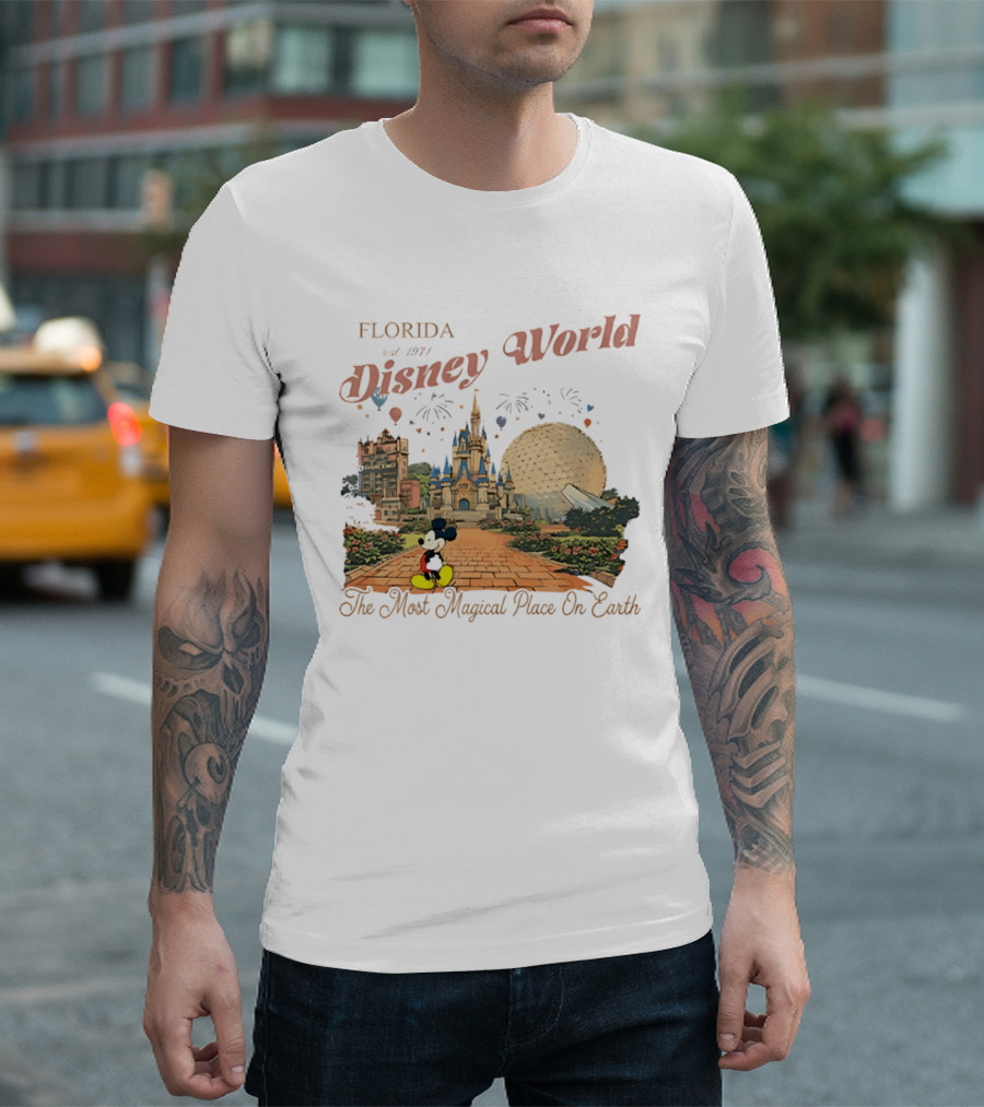 Florida Disney World Est 1971 The Most Magical Place On Earth Mickey Mouse Castle Spaceship Earth T-Shirt