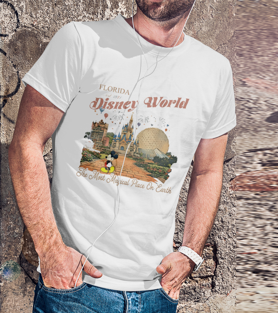 Florida Disney World Est 1971 The Most Magical Place On Earth Mickey Mouse Castle Spaceship Earth T-Shirt