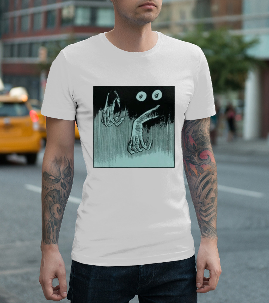 Creepy Eyes And Clawed Hands Emerging From Darkness T-Shirt