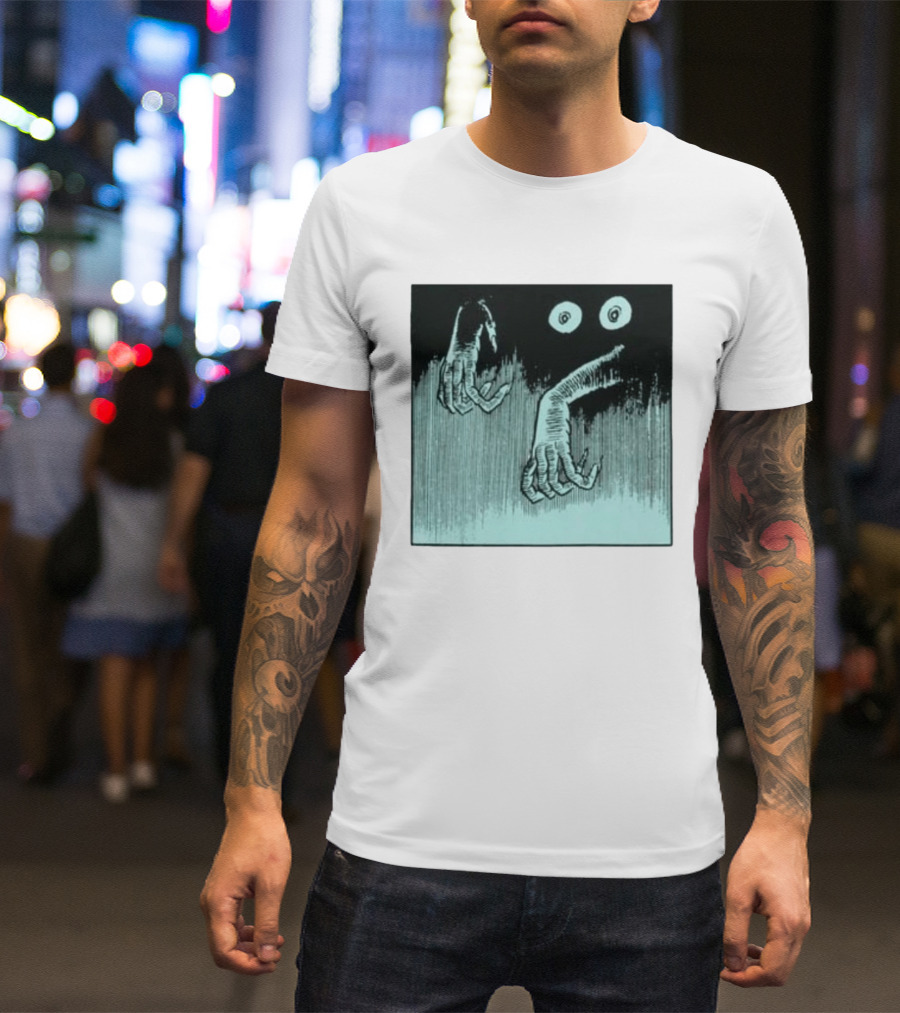 Creepy Eyes And Clawed Hands Emerging From Darkness T-Shirt