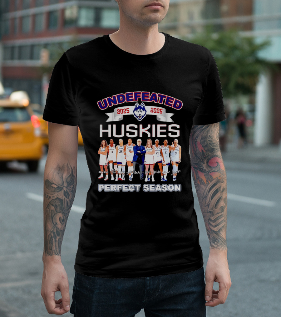 Undefeated UConn Huskies 2025 2026 Perfect Season T-Shirt