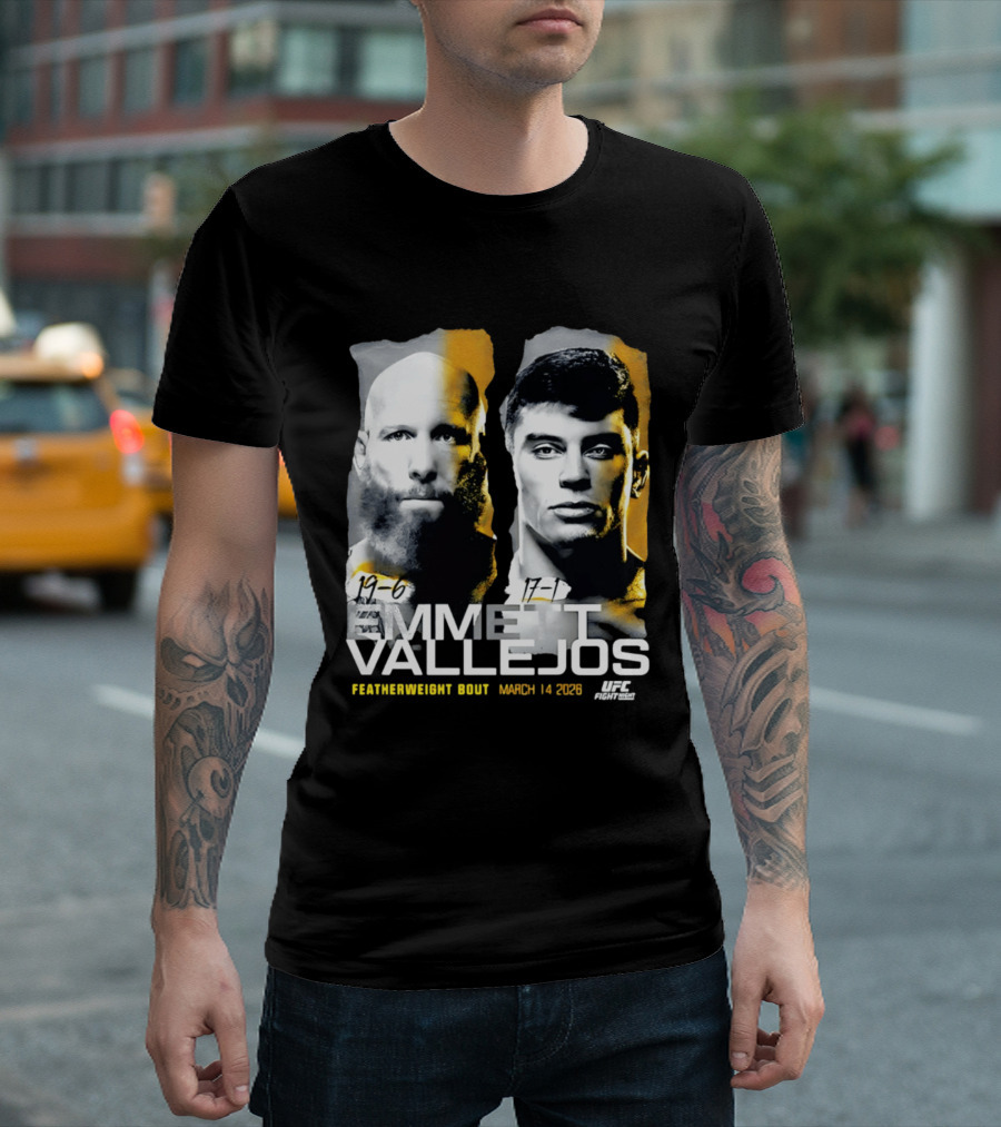 UFC Fight Night Emmett Vallejos Featherweight Bout March 2026 T-Shirt