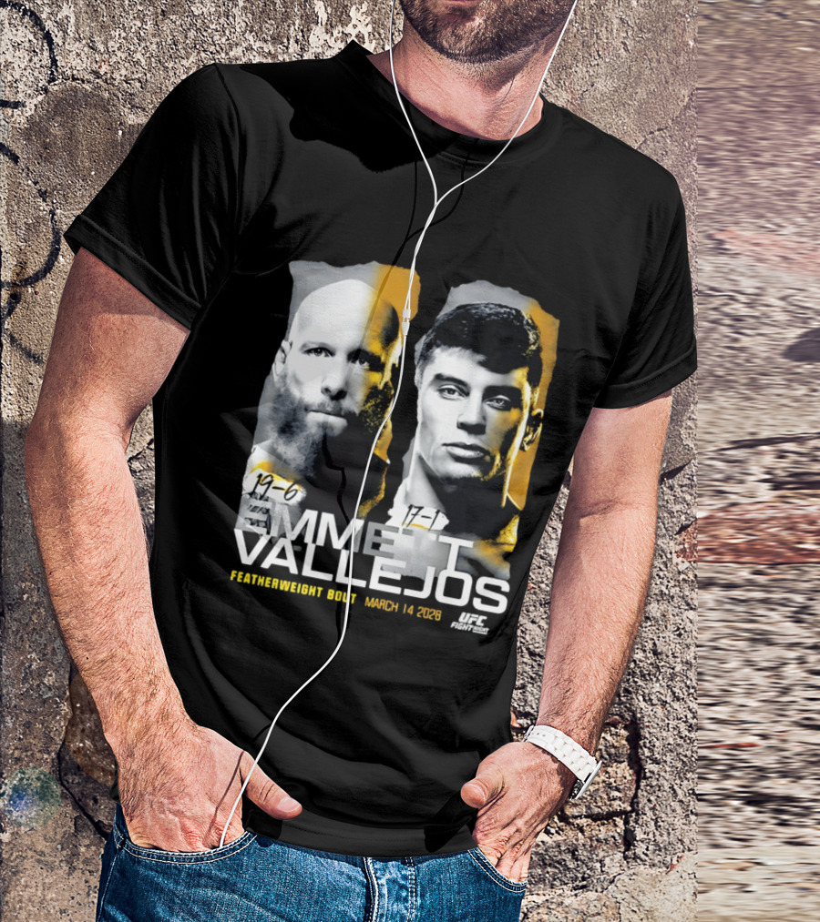 UFC Fight Night Emmett Vallejos Featherweight Bout March 2026 T-Shirt