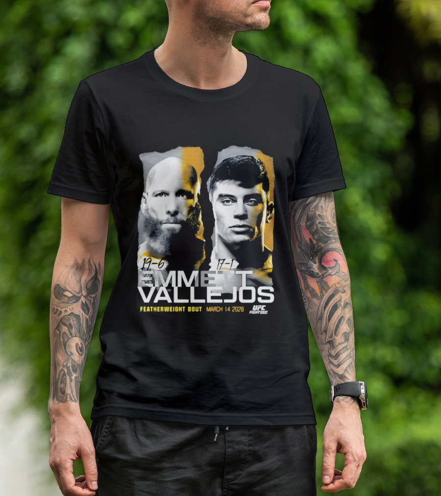 UFC Fight Night Emmett Vallejos Featherweight Bout March 2026 T-Shirt